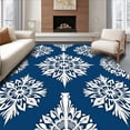 thumbnail image 1 of ODIKA 2'x3' Machine Washable Non-Slip Area Rug, Winter Wonderland Snowflake Medallion Decorative Floor Covering High Traffic Rug, Blue, 610323, 1 of 7
