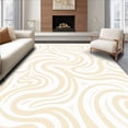 thumbnail image 1 of ODIKA 2'x3' Machine Washable Non-Slip Area Rug, Woolly Cloud Spiral Swirl Decorative Accent High Traffic Rug, Beige, 615777, 1 of 5