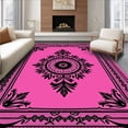 thumbnail image 1 of ODIKA 2'x3' Machine Washable Non-Slip Area Rug, Yasmin Elegant Floral Medallion Pathway High Traffic Rug, Pink, 555382, 1 of 7