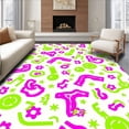 thumbnail image 1 of ODIKA 2'x3' Machine Washable Non-Slip Area Rug, Youth Culture Inspired Decorative Trendy Interior Accent High Traffic Rug with Pad, Pink, 531743, 1 of 8