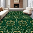 thumbnail image 1 of ODIKA 2'x3' Machine Washable Non-Slip Area Rug, Yuletide Branch Wreaths of High Traffic Rug, Green, 627254, 1 of 7