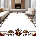 thumbnail image 1 of ODIKA 2'x3' Machine Washable Non-Slip Area Rug, Yuletide Brew Design Stylized Teapot Motif With Baroque Vine Flourish High Traffic Rug, Maroon, 647374, 1 of 7