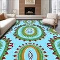 thumbnail image 1 of ODIKA 2'x3' Machine Washable Non-Slip Area Rug, Yuletide Wreath Ornamental Pile Floor Covering High Traffic Rug, Light Blue, 503359, 1 of 7