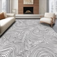thumbnail image 1 of ODIKA 2'x3' Machine Washable Non-Slip Area Rug, Zen Garden Wave Ripple Design with Flowing Water Inspired High Traffic Rug, Black, 455883, 1 of 7