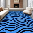 thumbnail image 1 of ODIKA 2'x3' Machine Washable Non-Slip Area Rug, Zen Garden Waves Ripple Effect Minimalist Japanese Inspired High Traffic Rug, Blue, 555720, 1 of 7