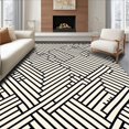 thumbnail image 1 of ODIKA 2'x3' Machine Washable Non-Slip Area Rug, Zigzag Herringbone with Contemporary Design High Traffic Rug with Pad, Black, 660455, 1 of 8