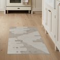 thumbnail image 1 of ODIKA 3'x5' Beige Abstract Cloud Formation Textured Washable Throw Rug Flowing Shapes With Layered Geometric And Subtle Stain Resistant, Low Profile, Non-Slip for Entryway, Kitchen, Mudroom, 1 of 7