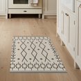 thumbnail image 1 of ODIKA 3'x5' Beige Black Diamond Geometric Washable Accent Rug Inspired Lattice Motifs With Traditional for Bedside, Nursery Room, Pet Friendly & Non-Shedding, 1 of 7
