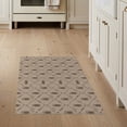 thumbnail image 1 of ODIKA 3'x5' Beige Brown Diamond Lattice Geometric Washable Area Rug Contemporary Intersecting Grid Motif with Oval for Hallway, Laundry Room, Non-Slip, Flatweave, Easy Care, 1 of 7
