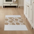 thumbnail image 1 of ODIKA 3'x5' Beige Geometric Bold Stripe Washable Area Rug Modern Abstract Design With Shapes And Clean Lines Non-Slip, Flatweave, Easy Care for Hallway, Laundry Room, 1 of 7