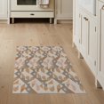 thumbnail image 1 of ODIKA 3'x5' Beige Pink Natural Geometric Washable Area Rug Contemporary Mid Century Interlocking Shapes Tessellated Mosaic for Hallway, Laundry Room, Non-Slip, Flatweave, Easy Care, 1 of 7