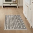 thumbnail image 1 of ODIKA 3'x5' Black Beige Geometric Striped Modern Washable Throw Rug Contemporary Motifs With Diamond Stain Resistant, Low Profile, Non-Slip for Entryway, Kitchen, Mudroom, 1 of 7