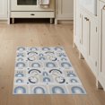 thumbnail image 1 of ODIKA 3'x5' Blue Beige Modern Geometric Rainbow Arc Washable Area Rug Contemporary Scandinavian Style Minimalist Arch for Hallway, Laundry Room, Non-Slip, Flatweave, Easy Care, 1 of 7