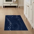 thumbnail image 1 of ODIKA 3'x5' Blue Dark Geometric Design Washable Throw Rug Dynamic Abstract Pattern with Modern Flair for Entryway, Kitchen, Mudroom, Stain Resistant, Low Profile, Non-Slip, 1 of 7