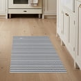 thumbnail image 1 of ODIKA 3'x5' Blue White Geometric Striped Design Washable Area Rug Modern Handwoven Pattern with Motifs for Hallway, Laundry Room, Non-Slip, Flatweave, Easy Care, 1 of 7