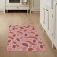 thumbnail image 1 of ODIKA 3'x5' Blush Pink Abstract Washable Throw Rug Modern Graphic Design With Playful Shapes And Retro Flair for Entryway, Kitchen, Mudroom, Stain Resistant, Low Profile, Non-Slip, 1 of 7