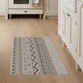 thumbnail image 1 of ODIKA 3'x5' Brown Geometric Pattern Design Washable Area Rug Intricate Coffee Dove Motif for Hallway, Laundry Room, Non-Slip, Flatweave, Easy Care, 1 of 7