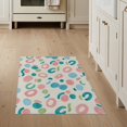 thumbnail image 1 of ODIKA 3'x5' Coral Pink Abstract Tufted Washable Accent Rug Playful Modern Design With Multicolor Shapes for Bedside, Nursery Room, Pet Friendly & Non-Shedding, 1 of 7