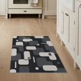 thumbnail image 1 of ODIKA 3'x5' Dark Gray Geometric Sailmaker Stripe Washable Throw Rug Modern Abstract With Clean Lines And Bold Shapes For Spaces for Entryway, Kitchen, Mudroom, Stain Resistant, Low Profile, Non-Slip, 1 of 7