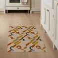 thumbnail image 1 of ODIKA 3'x5' Earthy Multicolor Geometric Pathway Washable Throw Rug Abstract Mid-Century Modern Design for Entryway, Kitchen, Mudroom, Stain Resistant, Low Profile, Non-Slip, 1 of 7