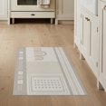 thumbnail image 1 of ODIKA 3'x5' Gray Ivory Geometric Design Washable Accent Rug Modern Abstract Pattern with Subtle Lines Pet Friendly, Non-Shedding Mat for Bedside, Nursery Room, 1 of 7