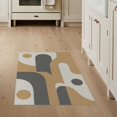 thumbnail image 1 of ODIKA 3'x5' Gray Mid Century Modern Design Washable Area Rug Abstract Geometric Pattern with Retro Flair Non-Slip, Flatweave, Easy Care for Hallway, Laundry Room, 1 of 5