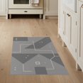 thumbnail image 1 of ODIKA 3'x5' Gray Slate Modern Geometric Abstract Washable Throw Rug Minimalist Angular Shapes with Clean Lines for Entryway, Kitchen, Mudroom, Stain Resistant, Low Profile, Non-Slip, 1 of 7