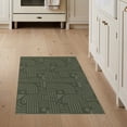 thumbnail image 1 of ODIKA 3'x5' Green Geometric Art Design Washable Throw Rug Intricate Pattern with Modern Flair for Entryway, Kitchen, Mudroom, Stain Resistant, Low Profile, Non-Slip, 1 of 7