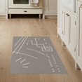 thumbnail image 1 of ODIKA 3'x5' Grey Beige Modern Abstract Geometric Washable Throw Rug Contemporary Minimalist Design with Intersecting for Entryway, Kitchen, Mudroom, Stain Resistant, Low Profile, Non-Slip, 1 of 7