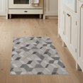 thumbnail image 1 of ODIKA 3'x5' Grey Brown Geometric Illusion Design Washable Throw Rug Modern 3D Cube Pattern with Style Stain Resistant, Low Profile, Non-Slip for Entryway, Kitchen, Mudroom, 1 of 7