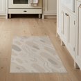 thumbnail image 1 of ODIKA 3'x5' Ivory Beige Abstract Modern Design Washable Area Rug Elegant Flowing Lines and Shapes Pattern for Hallway, Laundry Room, Non-Slip, Flatweave, Easy Care, 1 of 7