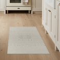 thumbnail image 1 of ODIKA 3'x5' Ivory Black Diamond Dot Array Tufted Washable Accent Rug Contemporary Geometric Dotted Grid Formation With Structured Border Pet Friendly, Non-Shedding Mat for Bedside, Nursery Room, 1 of 7