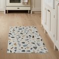 thumbnail image 1 of ODIKA 3'x5' Ivory Blue Acetate Abstract Elegance Washable Area Rug Contemporary Artistic Expression in Soft Pastels for Hallway, Laundry Room, Non-Slip, Flatweave, Easy Care, 1 of 7