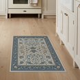 thumbnail image 1 of ODIKA 3'x5' Ivory Floral Washable Area Rug Intricate Botanical Motifs With Classic Artistic Style Non-Slip, Flatweave, Easy Care for Hallway, Laundry Room, 1 of 7