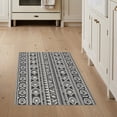 thumbnail image 1 of ODIKA 3'x5' Monochrome Geometric Art Stripes Washable Area Rug Intricate Patterns with Modern Flair for Hallway, Laundry Room, Non-Slip, Flatweave, Easy Care, 1 of 7