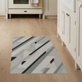 thumbnail image 1 of ODIKA 3'x5' Monochrome Geometric Pattern Washable Accent Rug Dynamic Abstract Stripes and Dots Design Pet Friendly, Non-Shedding Mat for Bedside, Nursery Room, 1 of 7