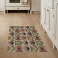 thumbnail image 1 of ODIKA 3'x5' Muted Green Auburn Geometric Tufted Washable Accent Rug Mid Century Modern Retro Circular Triangle Motif Contemporary Pet Friendly, Non-Shedding Mat for Bedside, Nursery Room, 1 of 7