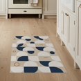 thumbnail image 1 of ODIKA 3'x5' Navy Beige Modern Geometric Abstract Washable Area Rug Contemporary Minimalist Scandinavian Style Bauhaus for Hallway, Laundry Room, Non-Slip, Flatweave, Easy Care, 1 of 7