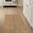 thumbnail image 1 of ODIKA 3'x5' Orange Botanical Petal Border Decorative Symmetrical Traditional Washable Throw Rug None Stain Resistant, Low Profile, Non-Slip for Entryway, Kitchen, Mudroom, 1 of 7