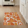 thumbnail image 1 of ODIKA 3'x5' Orange Cream Beige Geometric Mid-Century Washable Area Rug Retro Shapes with Bold 70s Aesthetic Non-Slip, Flatweave, Easy Care for Hallway, Laundry Room, 1 of 7