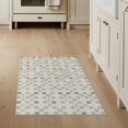 thumbnail image 1 of ODIKA 3'x5' Sage And Taupe Geometric Washable Accent Rug Intricate Modern Pattern with Symmetry Pet Friendly, Non-Shedding Mat for Bedside, Nursery Room, 1 of 7