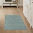 thumbnail image 1 of ODIKA 3'x5' Teal Geometric Diamond Santorini Design Washable Accent Rug Contemporary Motif With Intricate Dotted Details And Repeating Pet Friendly, Non-Shedding Mat for Bedside, Nursery Room, 1 of 7