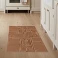 thumbnail image 1 of ODIKA 3'x5' Terracotta Geometric Lines Washable Accent Rug Modern Abstract With Intricate Design Pet Friendly, Non-Shedding Mat for Bedside, Nursery Room, 1 of 7