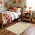 thumbnail image 1 of ODIKA 3'x5' Ultra-Soft Throw Mat, Dining Symmetrical Beige Grid Layout Repeating Greek Key Abstract None Washable, Bare feet friendly, Easy Care Indoor rug for Bedside, Vanity, 1 of 7