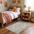 thumbnail image 1 of ODIKA 3'x5' Ultra-Soft Throw Mat, Under Faded Plush Traditional Motif Delicate Grey Padded Foam None Washable, Bare feet friendly, Easy Care Indoor rug for Bedside, Vanity, 1 of 7