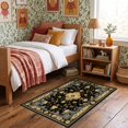 thumbnail image 1 of ODIKA 3'x5' Ultra-Soft Throw Mat, Gothic Vintage Medallion With Ornate Floral Scroll Corner Accents None Washable, Bare feet friendly, Easy Care Indoor rug for Bedside, Vanity, 1 of 7