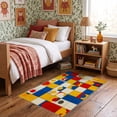 thumbnail image 1 of ODIKA 3'x5' Ultra-Soft Throw Mat, Hopscotch Modern Abstract Path With Checkerboard Arcade Motifs None Washable, Bare feet friendly, Easy Care Indoor rug for Bedside, Vanity, 1 of 7
