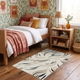 thumbnail image 1 of ODIKA 3'x5' Ultra-Soft Throw Mat, Minimalist Interlocking Motif Border Abstract Inspired Lines Playful Expressive None Washable, Bare feet friendly, Easy Care Indoor rug for Bedside, Vanity, 1 of 7