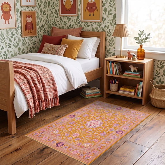 ODIKA 3'x5' Ultra-Soft Throw Mat, Orange Rainbow for Pastel Sunset ...