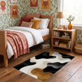 thumbnail image 1 of ODIKA 3'x5' Ultra-Soft Throw Mat, Tan Brown Accent Abstract Design Contemporary Marbled Swirl with Fluid Motion Washable, Bare feet friendly, Easy Care Indoor rug for Bedside, Vanity, 1 of 7